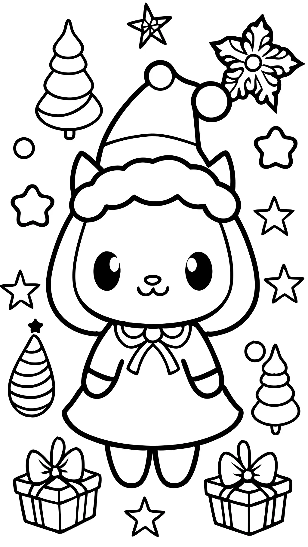 kuromi christmas coloring pages